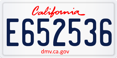 CA license plate E652536