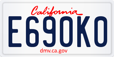 CA license plate E690K0