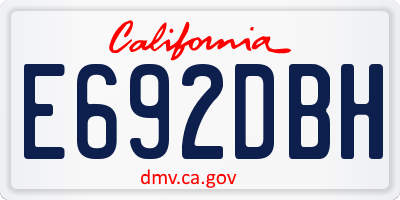 CA license plate E692DBH