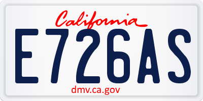 CA license plate E726AS