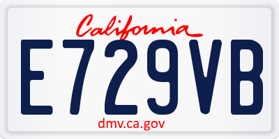 CA license plate E729VB