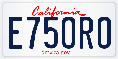 CA license plate E75ORO