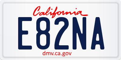 CA license plate E82NA