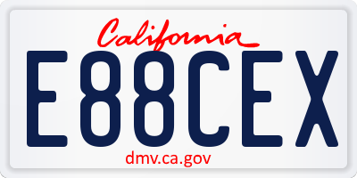 CA license plate E88CEX