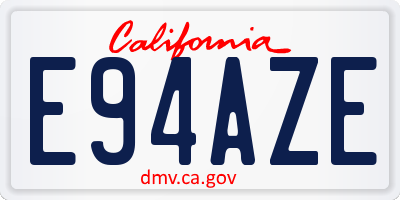 CA license plate E94AZE