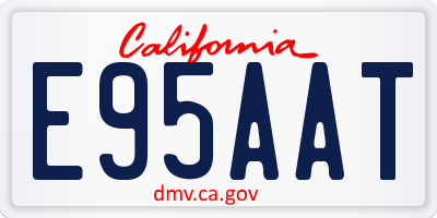 CA license plate E95AAT