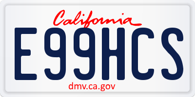 CA license plate E99HCS