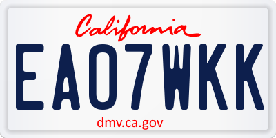 CA license plate EA07WKK