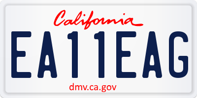 CA license plate EA11EAG