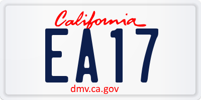 CA license plate EA17