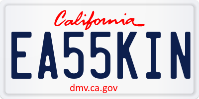 CA license plate EA55KIN