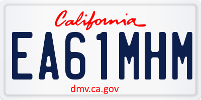 CA license plate EA61MHM