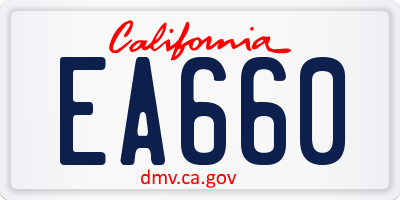 CA license plate EA660