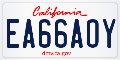 CA license plate EA66AOY