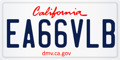 CA license plate EA66VLB