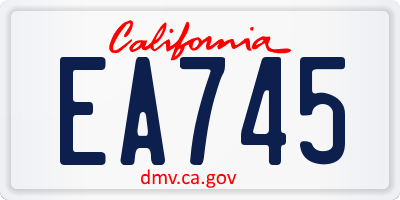 CA license plate EA745