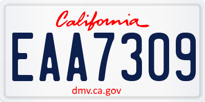 CA license plate EAA7309