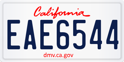 CA license plate EAE6544