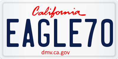 CA license plate EAGLE70