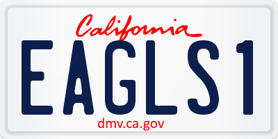 CA license plate EAGLS1