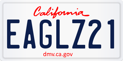 CA license plate EAGLZ21