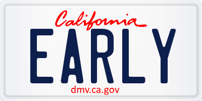 CA license plate EARLY