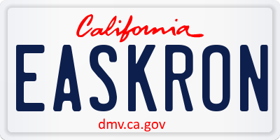 CA license plate EASKRON