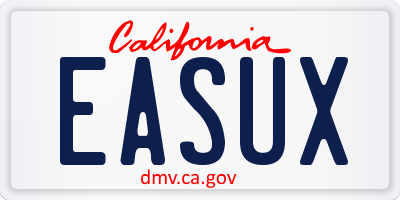 CA license plate EASUX