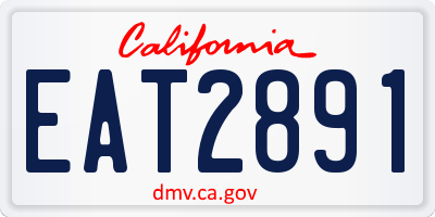 CA license plate EAT2891