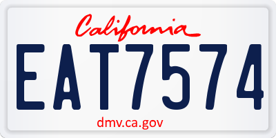 CA license plate EAT7574