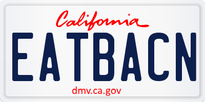 CA license plate EATBACN