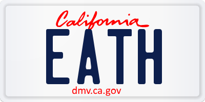 CA license plate EATH