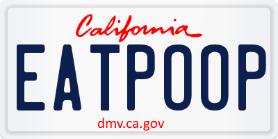 CA license plate EATPOOP