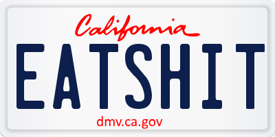 CA license plate EATSHIT