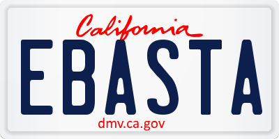 CA license plate EBASTA