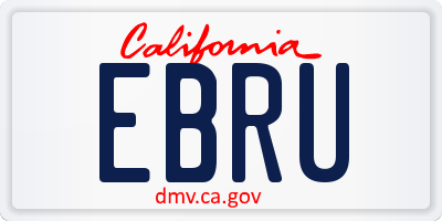 CA license plate EBRU