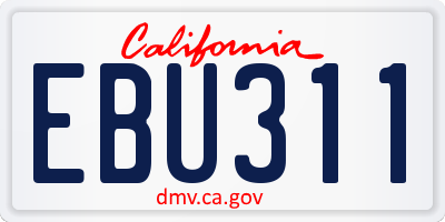 CA license plate EBU311