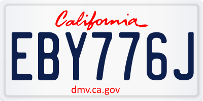 CA license plate EBY776J