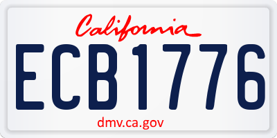 CA license plate ECB1776