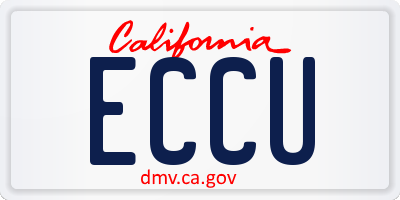 CA license plate ECCU