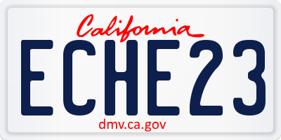 CA license plate ECHE23