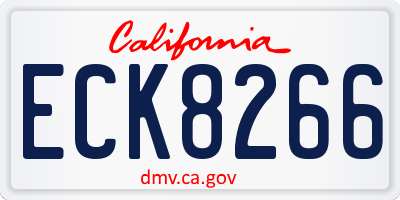 CA license plate ECK8266