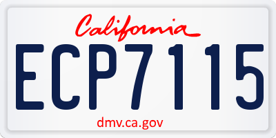 CA license plate ECP7115