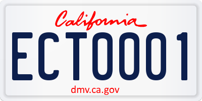 CA license plate ECT0001