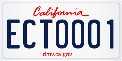 CA license plate ECTO001