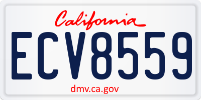 CA license plate ECV8559