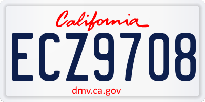 CA license plate ECZ9708