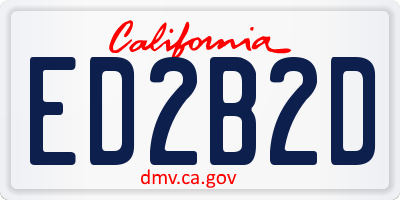 CA license plate ED2B2D