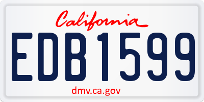 CA license plate EDB1599