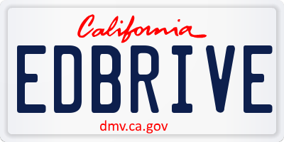 CA license plate EDBRIVE